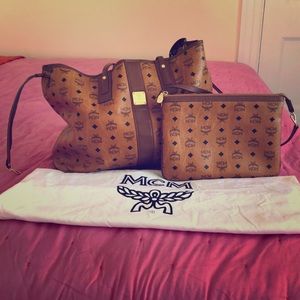 MCM oversized reversible tote with mini bag